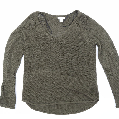 H&M Womens Green   Pullover Jumper One Size
