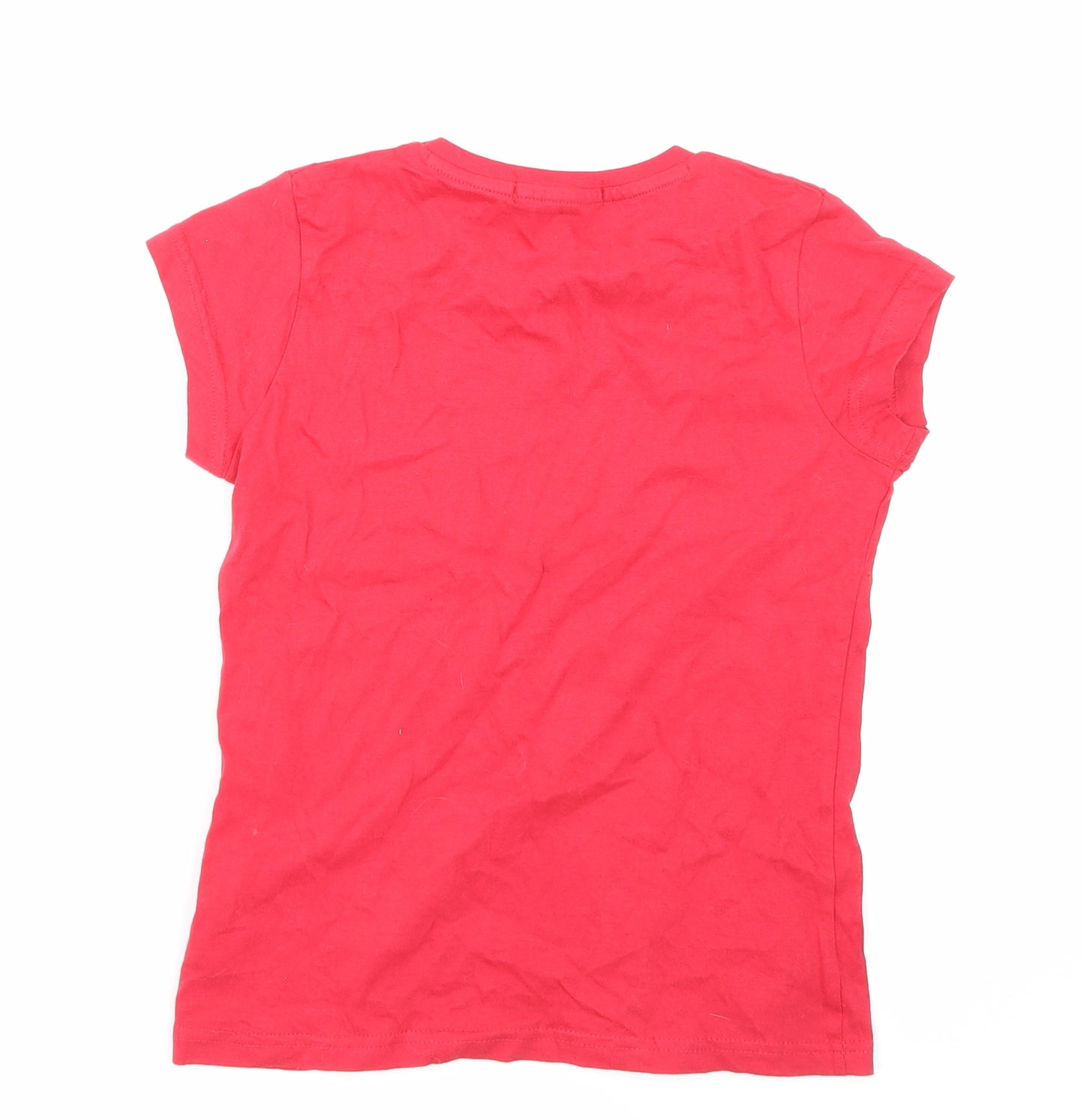 George Girls Red   Basic T-Shirt Size 9-10 Years