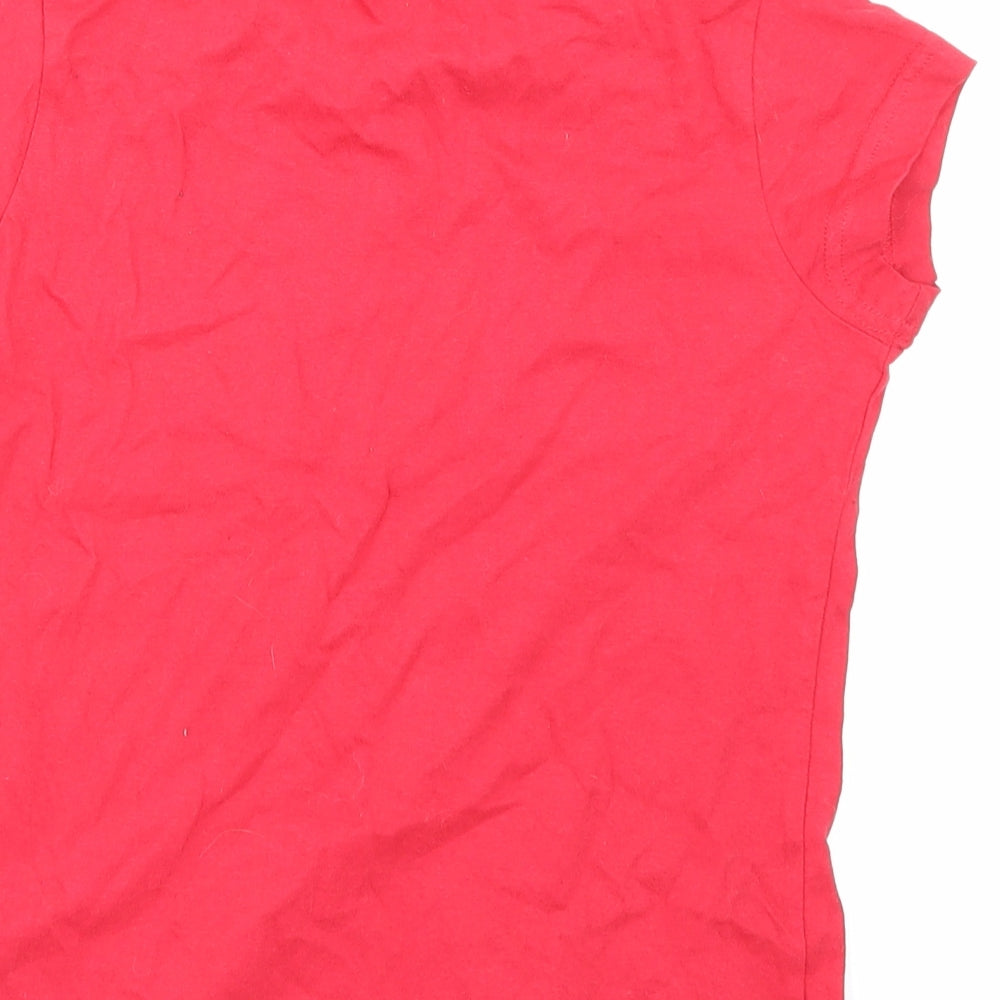 George Girls Red   Basic T-Shirt Size 9-10 Years