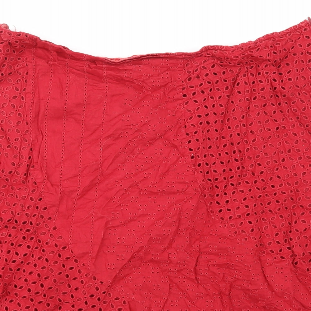 Wallis Womens Red  Lace Skater Skirt Size 20