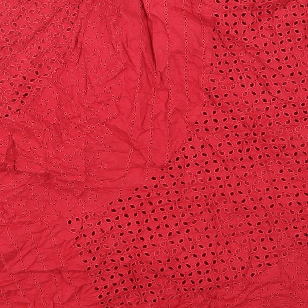 Wallis Womens Red  Lace Skater Skirt Size 20