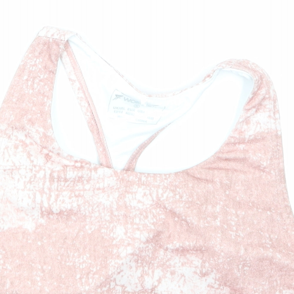 workout Womens Pink Animal Print  Basic Tank Size M