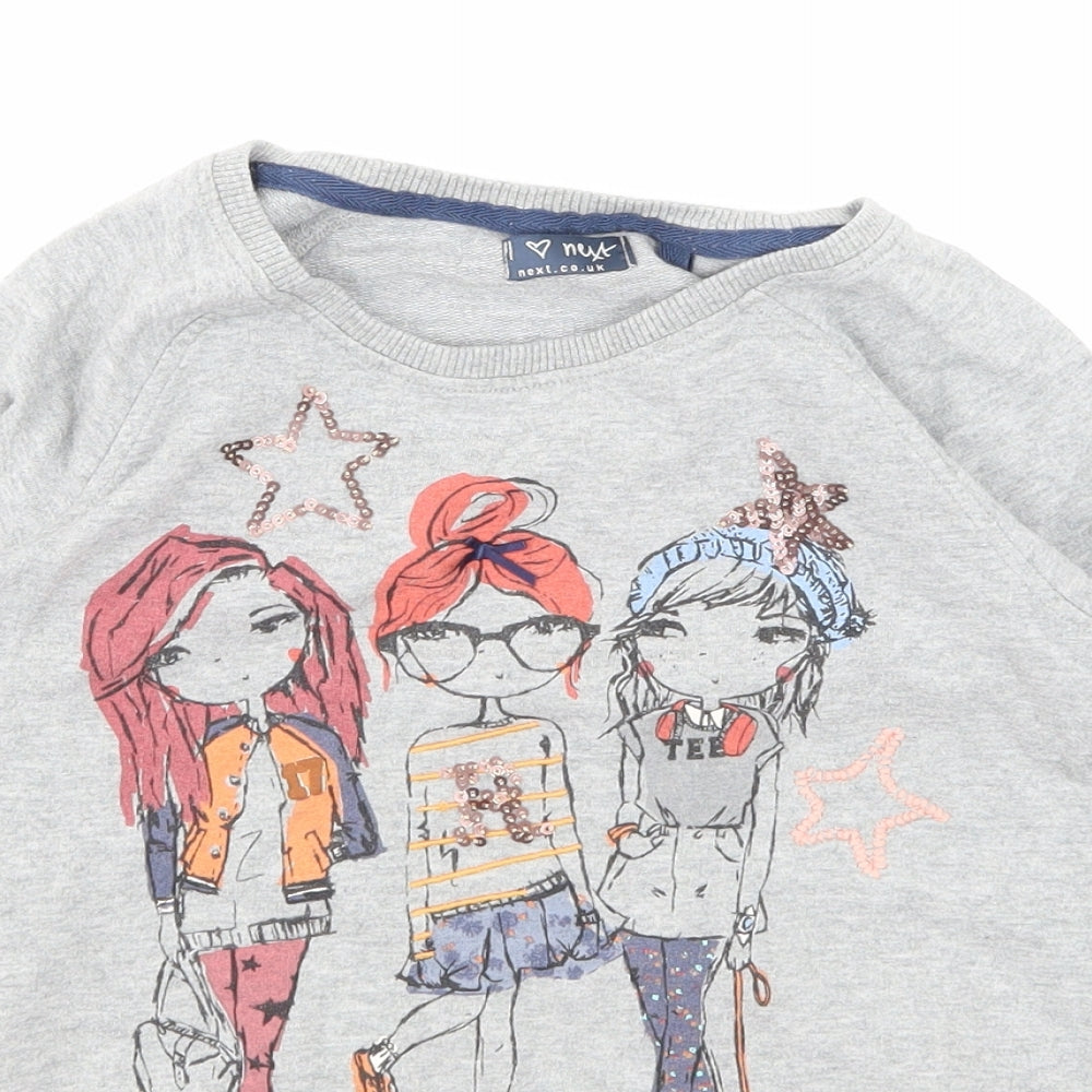 NEXT Girls Grey   Pullover Sweatshirt Size 9 Years