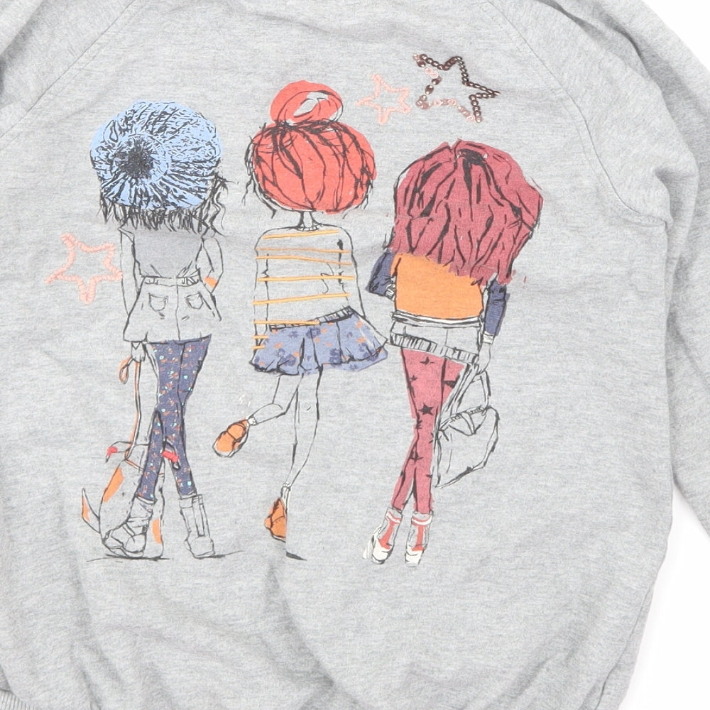 NEXT Girls Grey   Pullover Sweatshirt Size 9 Years
