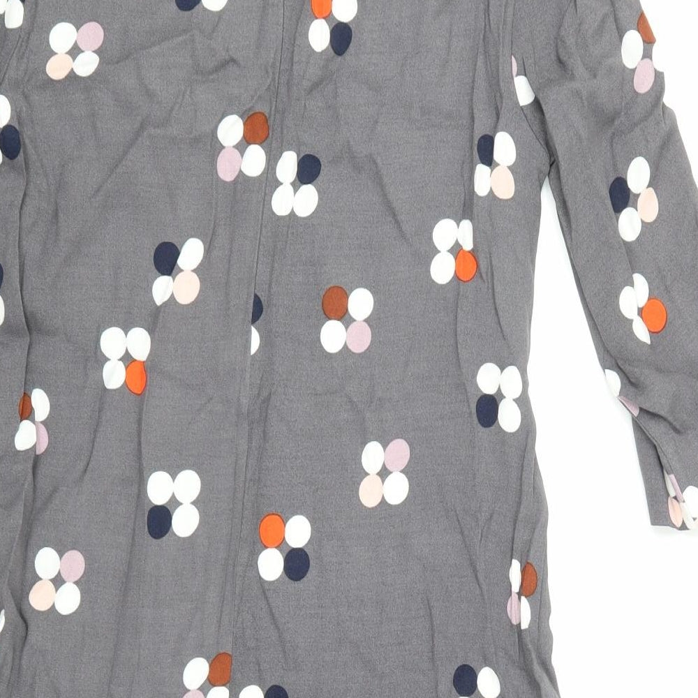 White Stuff Womens Grey Polka Dot  Skater Dress  Size 10