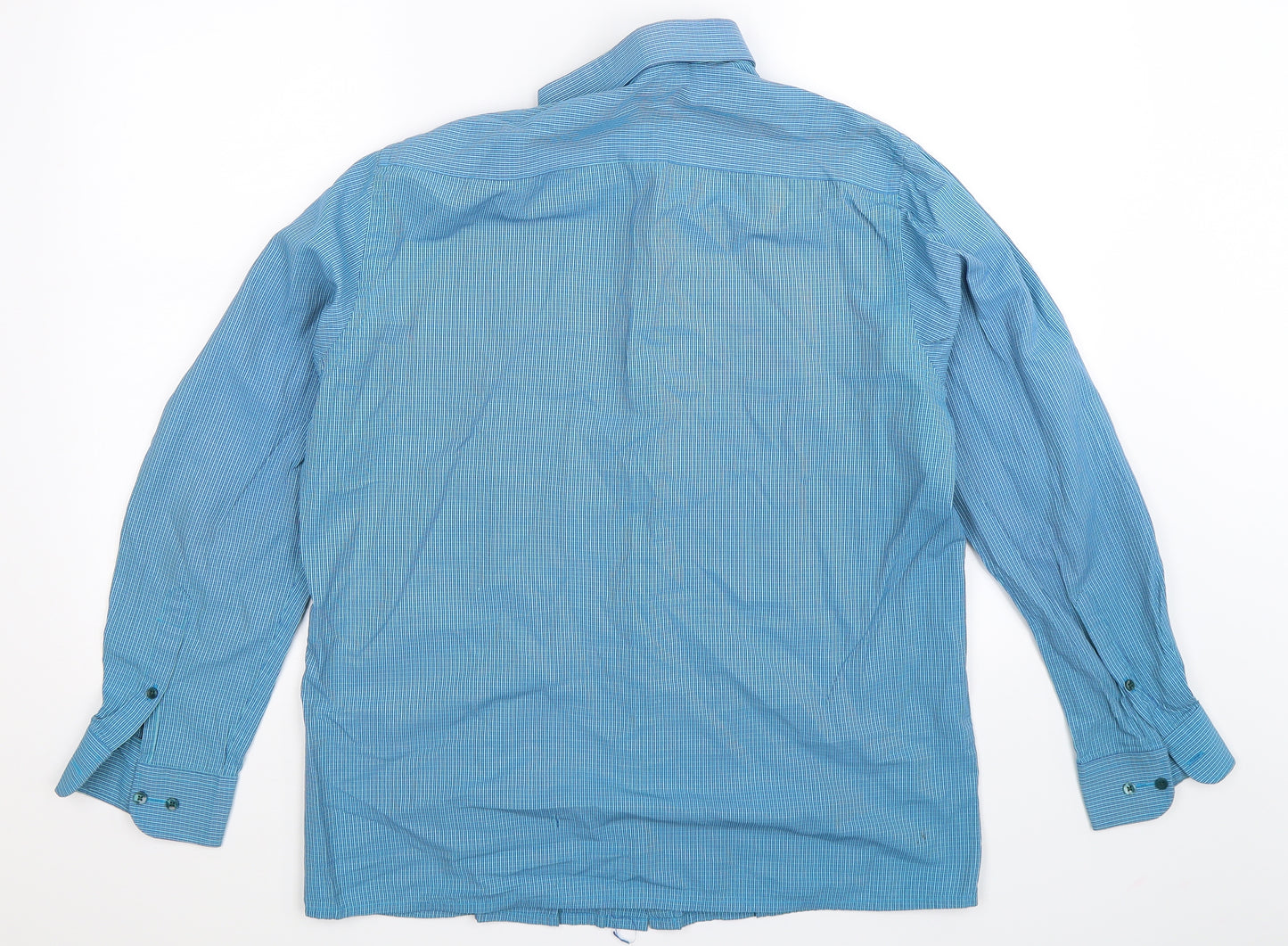 Peter England Mens Blue Striped   Dress Shirt Size 42