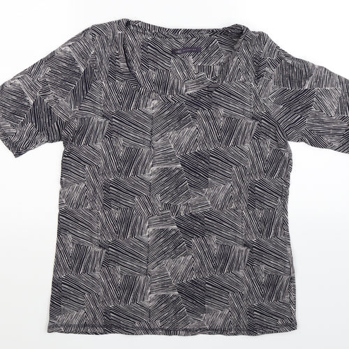 Marks and Spencer Womens Blue Striped  Basic T-Shirt Size 16