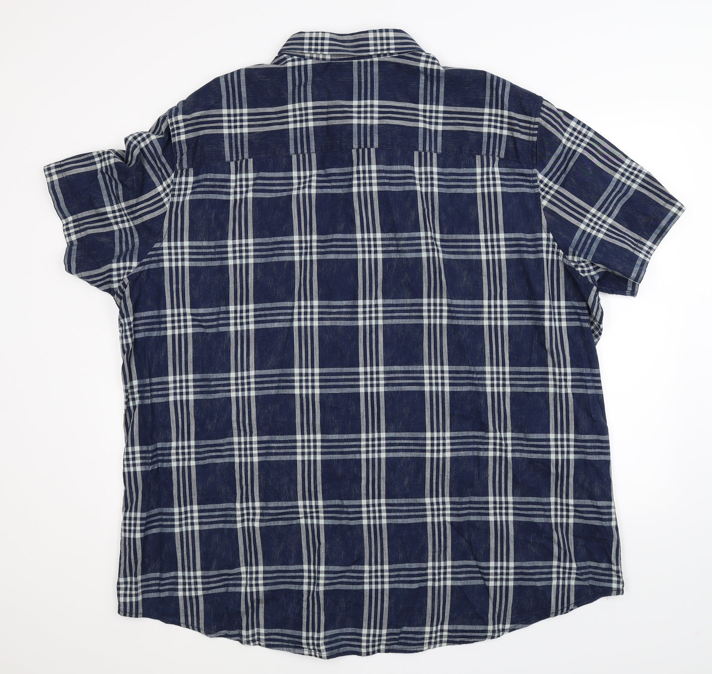 F&F Mens Blue Check   Button-Up Size 4XL