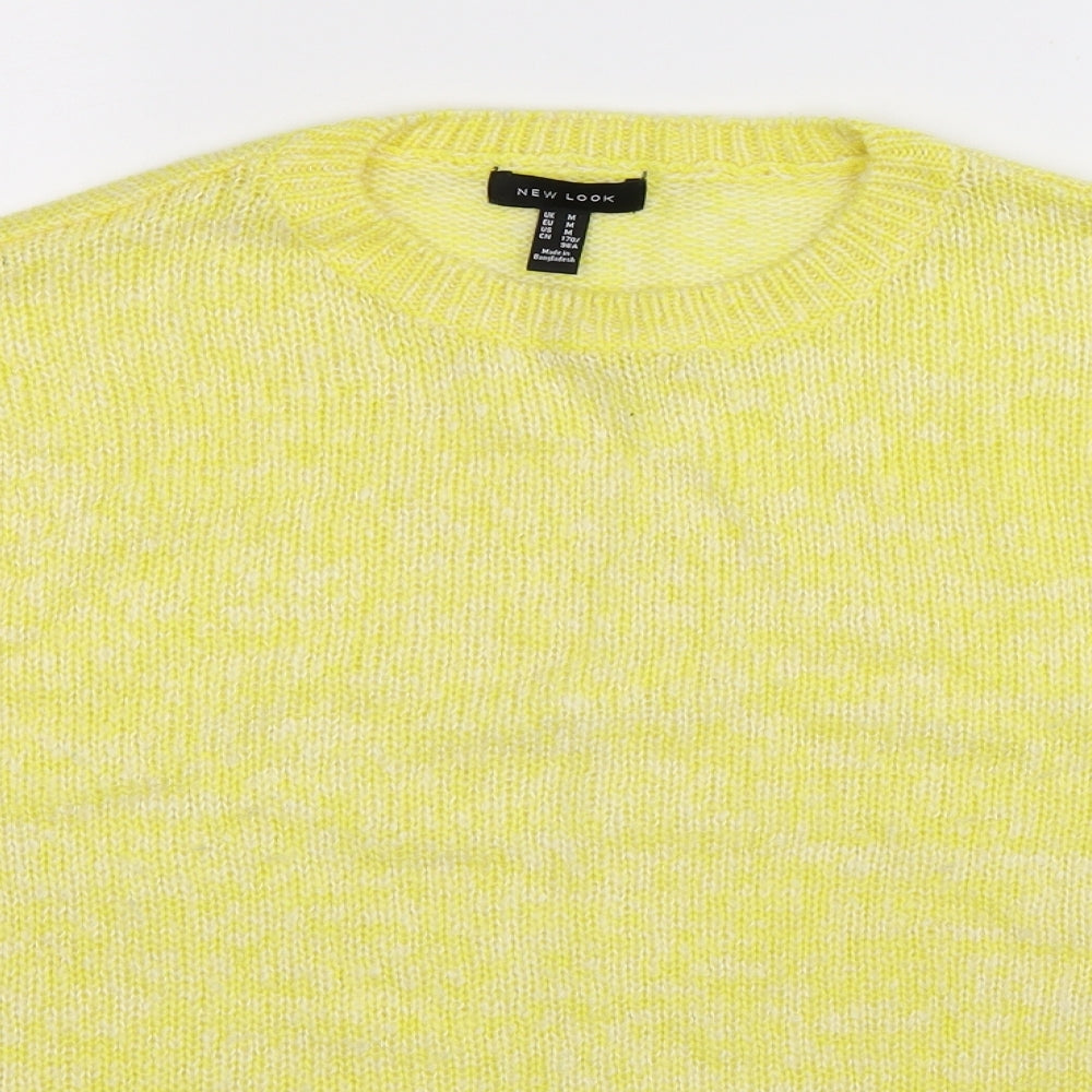 New Look Womens Yellow  Knit Pullover Jumper Size M