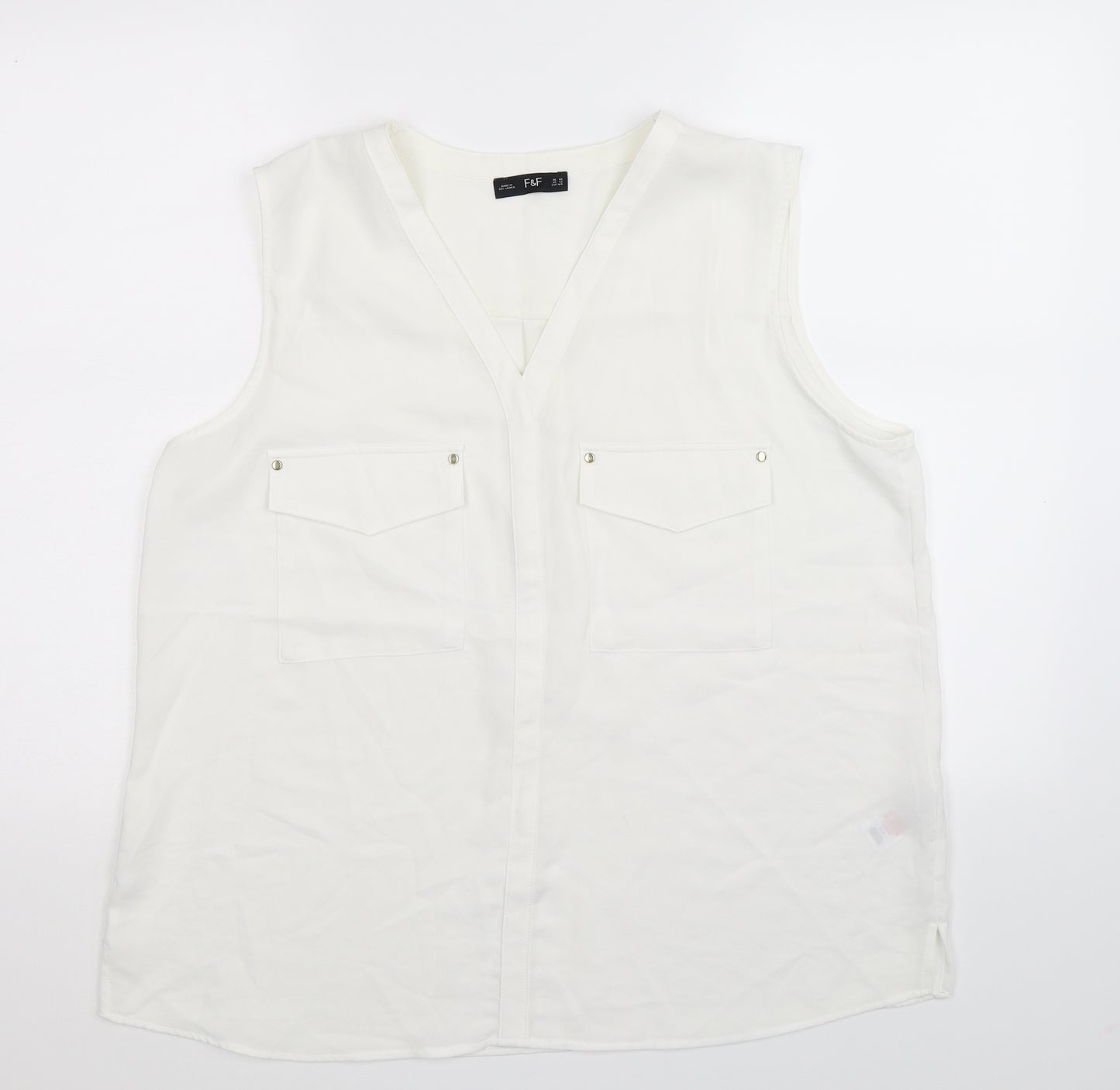 F&F Womens White   Basic Blouse Size 16