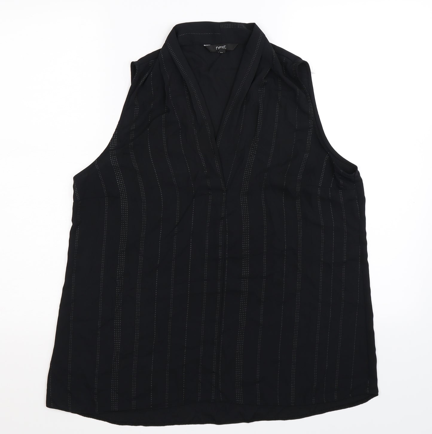 NEXT Womens Black Striped  Basic Blouse Size 16