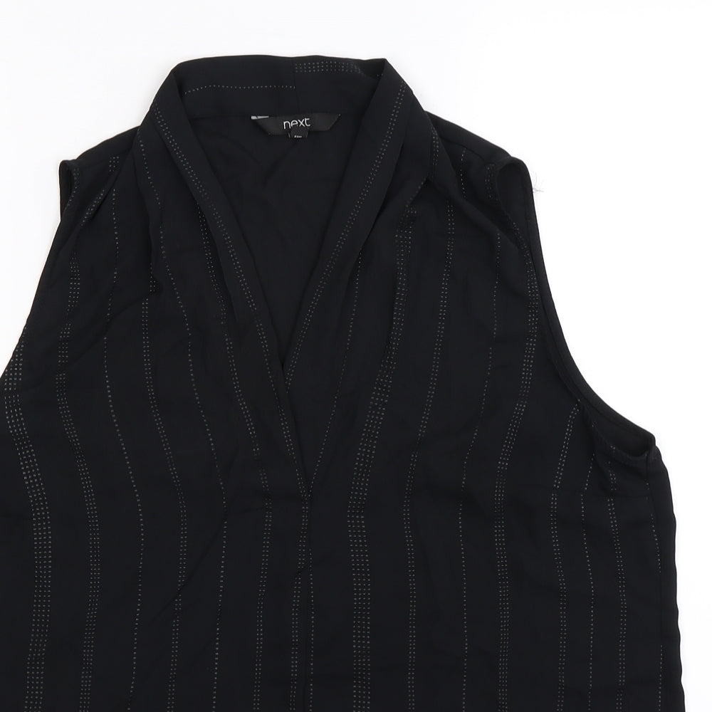 NEXT Womens Black Striped  Basic Blouse Size 16