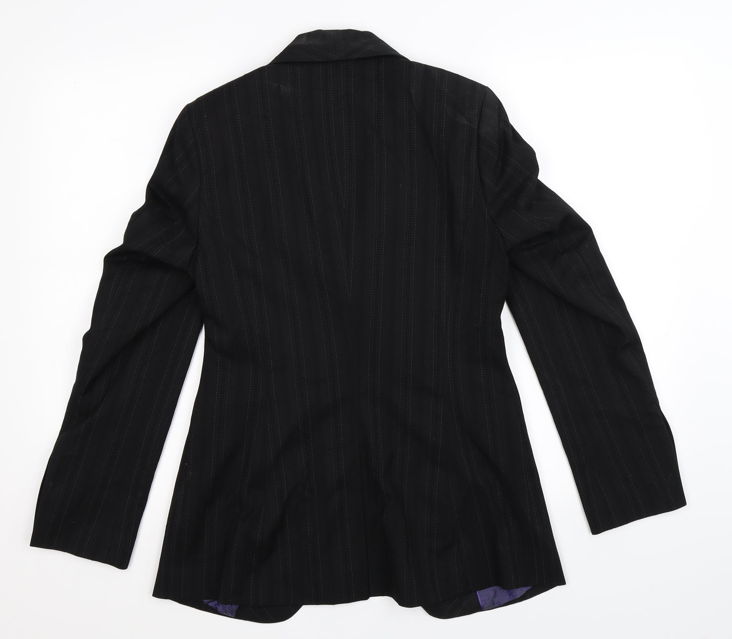 NEXT Womens Black Striped  Jacket Suit Jacket Size 8