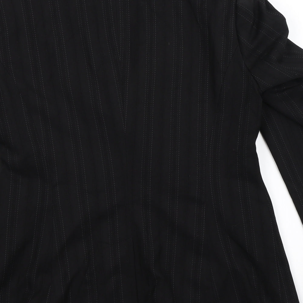NEXT Womens Black Striped  Jacket Suit Jacket Size 8