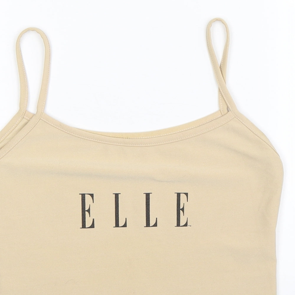 ELLE Womens Beige   Basic Tank Size S