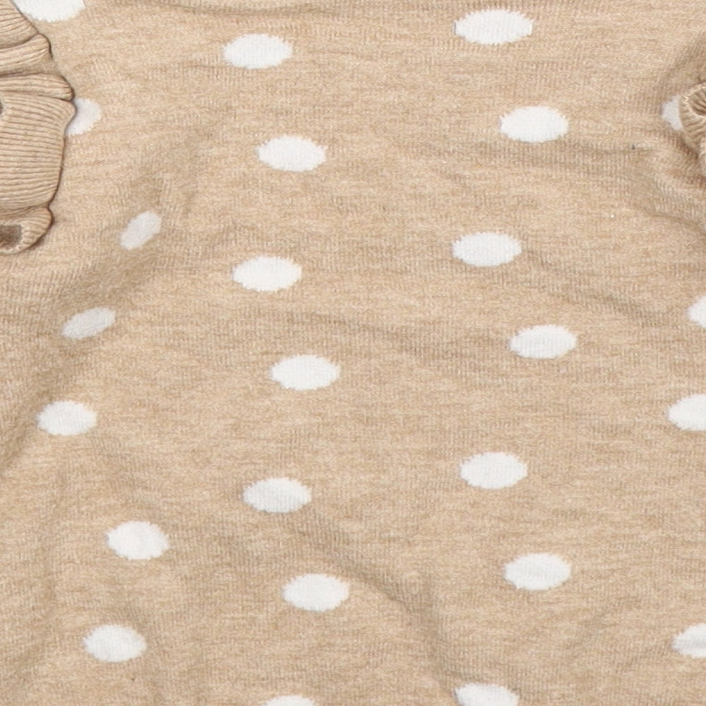 George Girls Beige Polka Dot Knit Pullover Jumper Size 4-5 Years