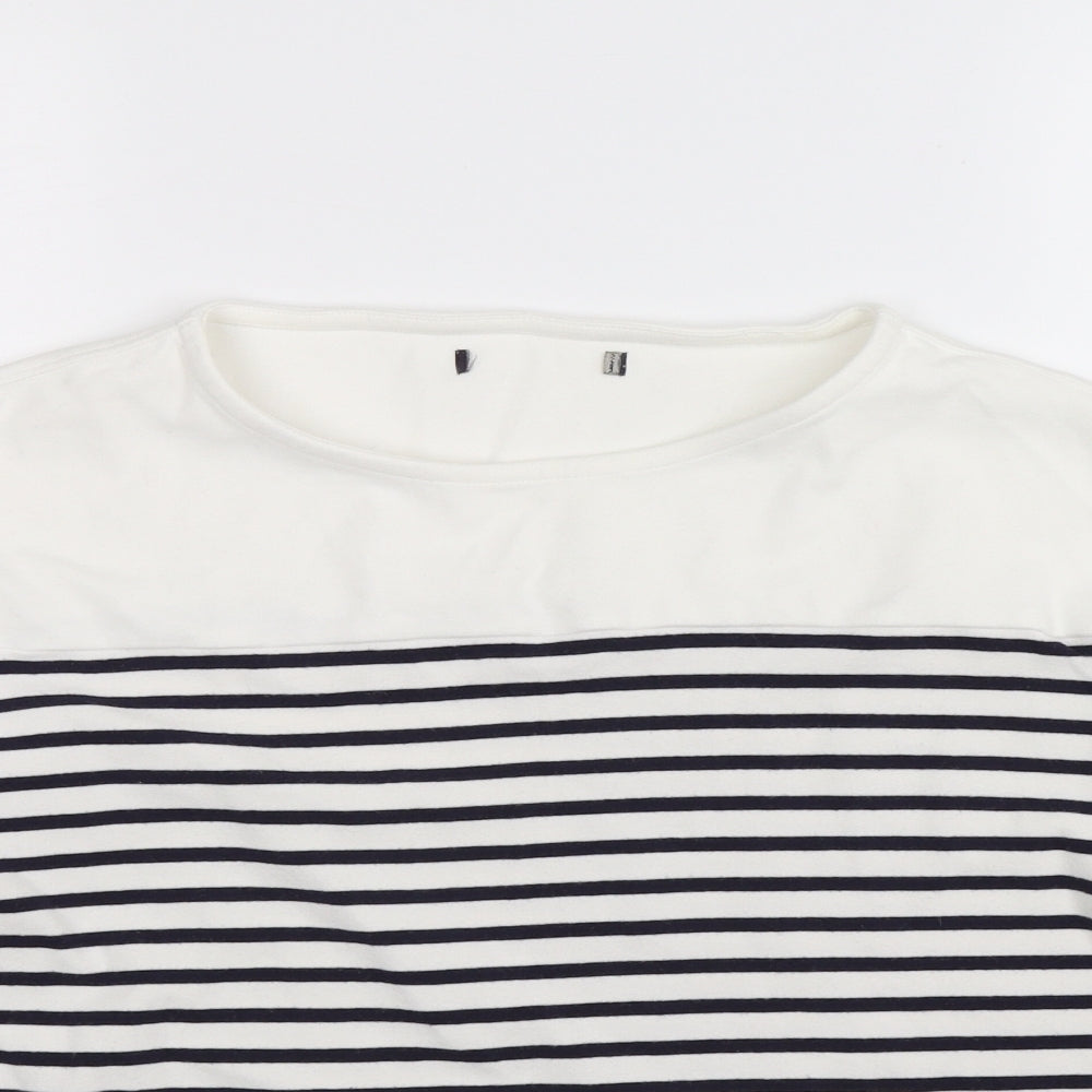 Marks and Spencer Womens White Striped  Pullover Sweatshirt Size 18