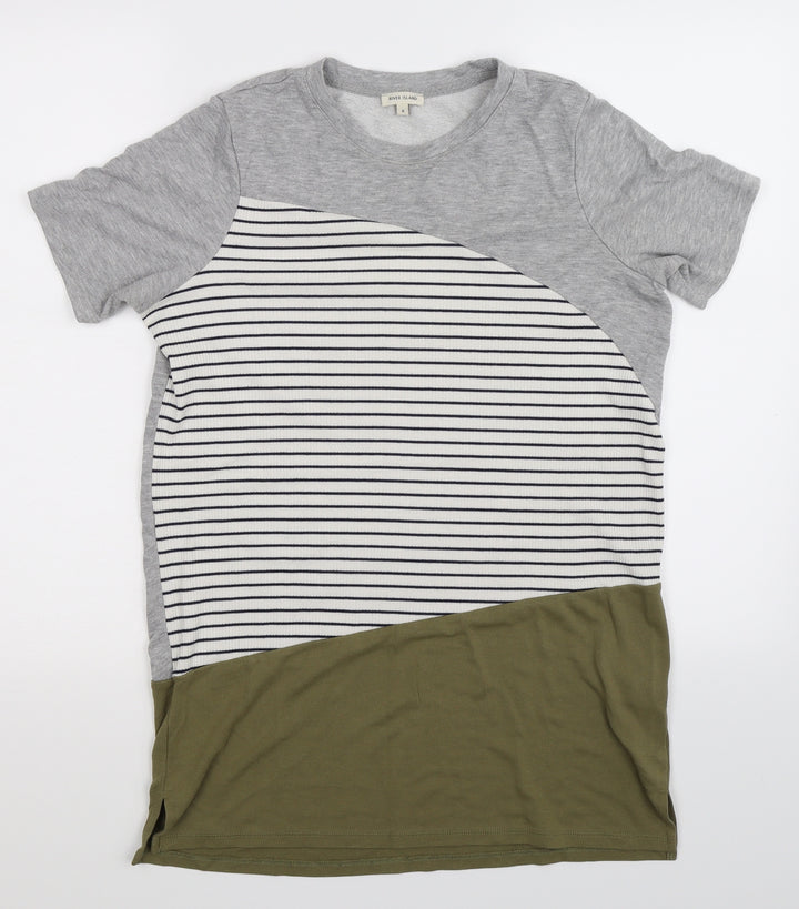 River Island Womens Multicoloured Striped  Basic T-Shirt Size 8
