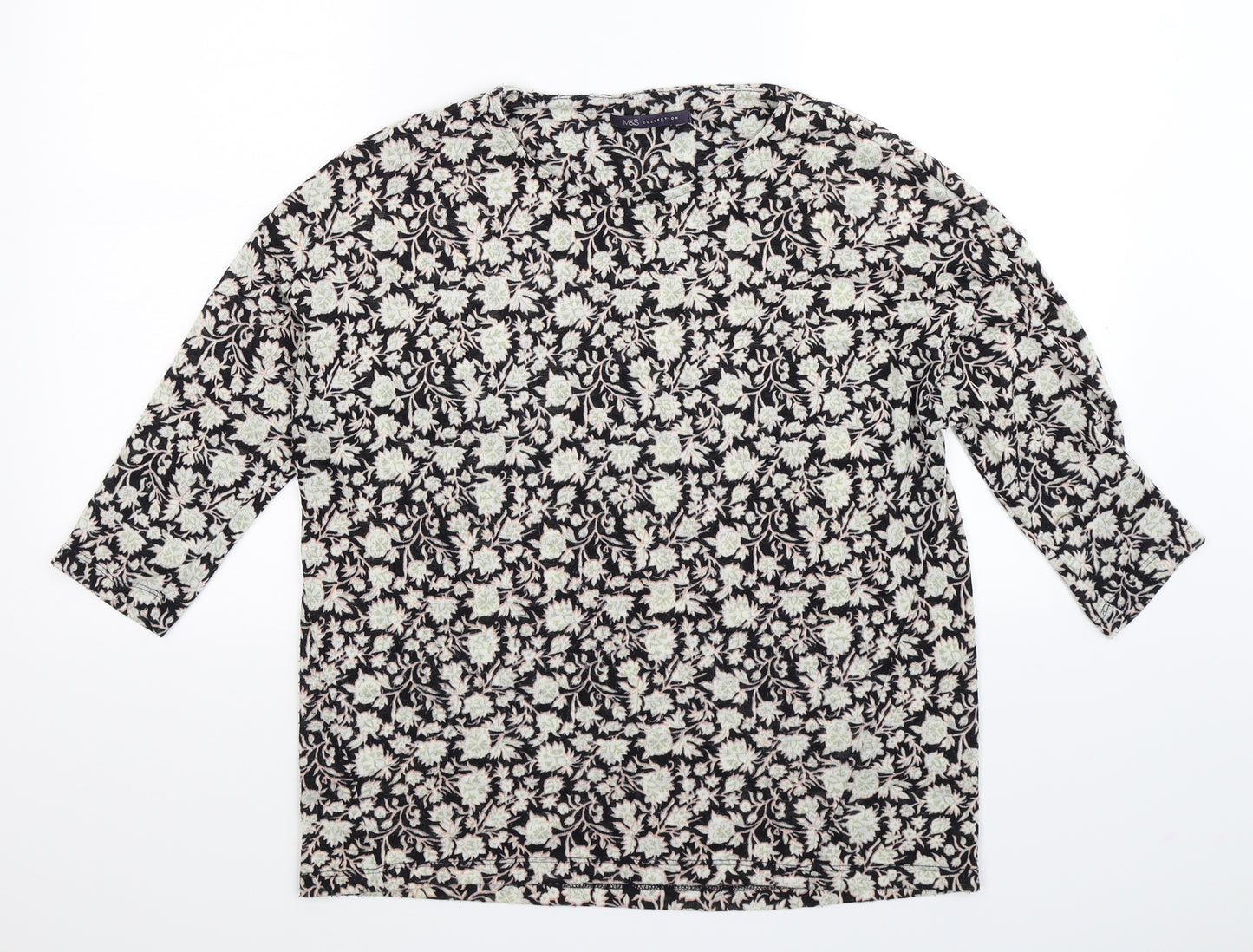 Marks and Spencer Womens Multicoloured Floral Knit Pullover Jumper Size 16