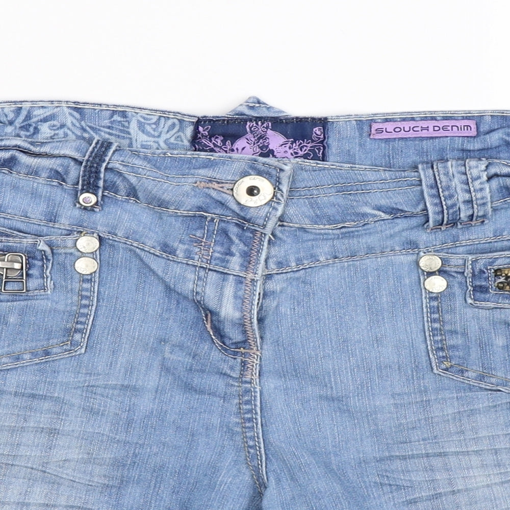 George Womens Blue  Denim Hot Pants Shorts Size 14