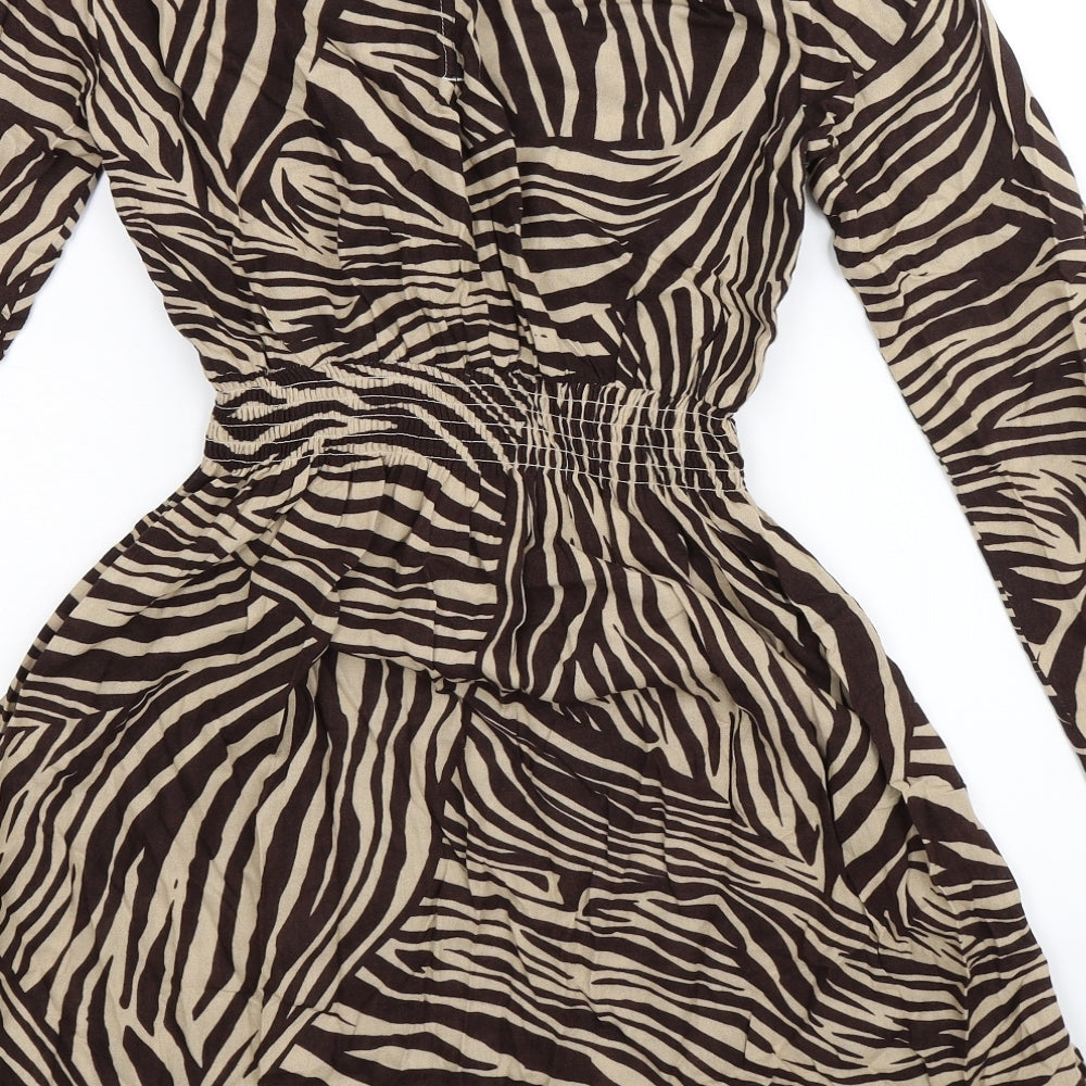 H&M Womens Multicoloured Animal Print  Fit & Flare  Size 4