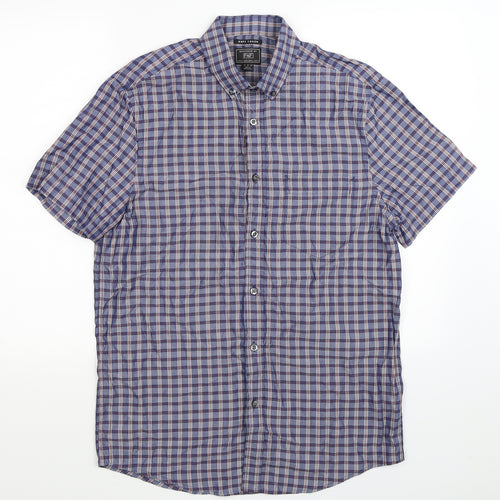 F&F Mens Blue Check   Button-Up Size S