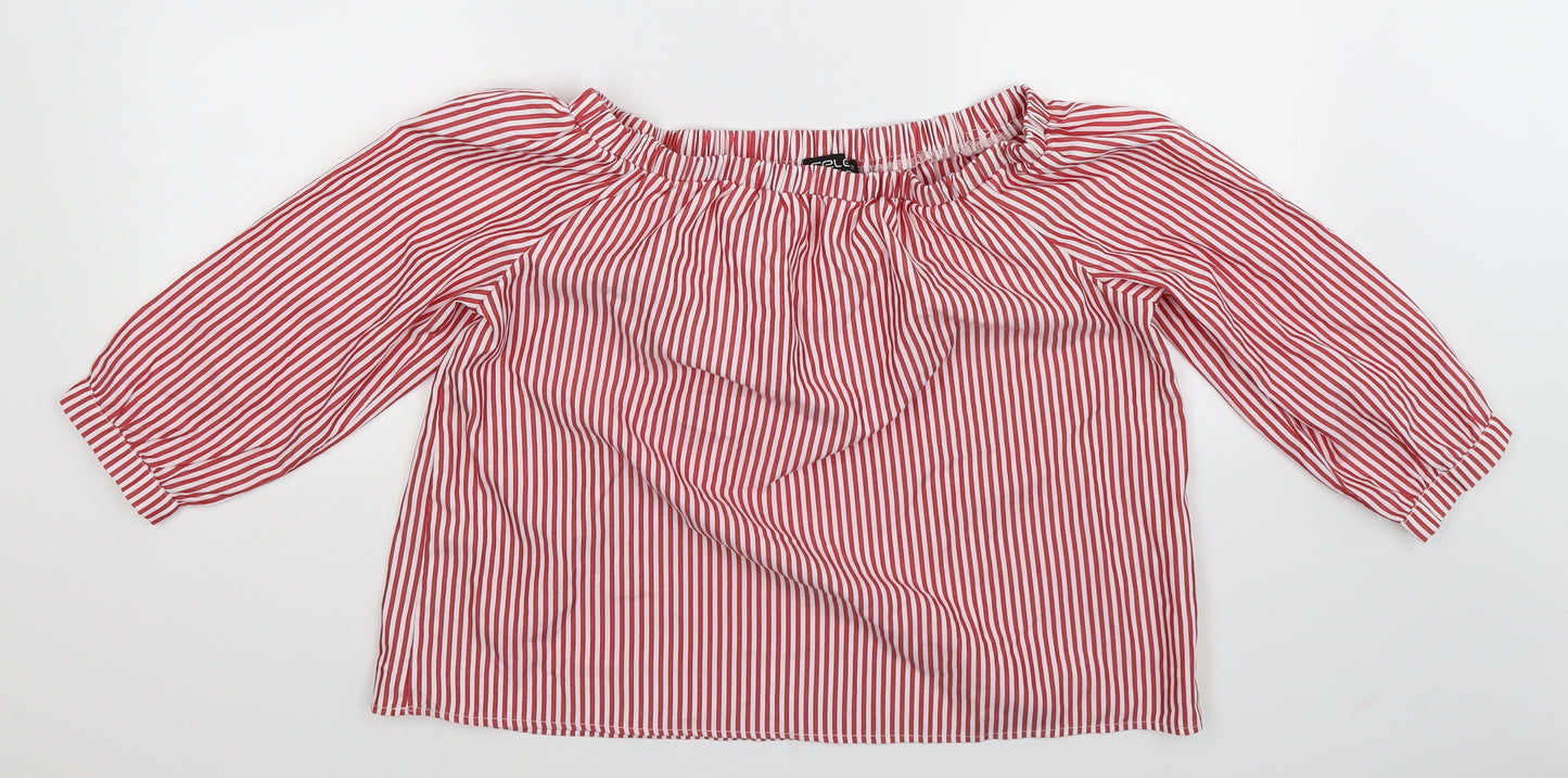 Select Womens Multicoloured Striped  Cropped Blouse Size 14