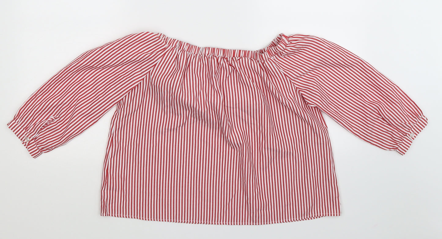 Select Womens Multicoloured Striped  Cropped Blouse Size 14