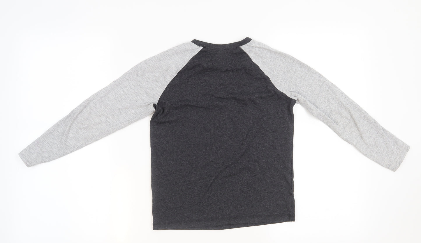 George Boys Grey Solid   Pyjama Top Size 8-9 Years  - Dino snore graphic