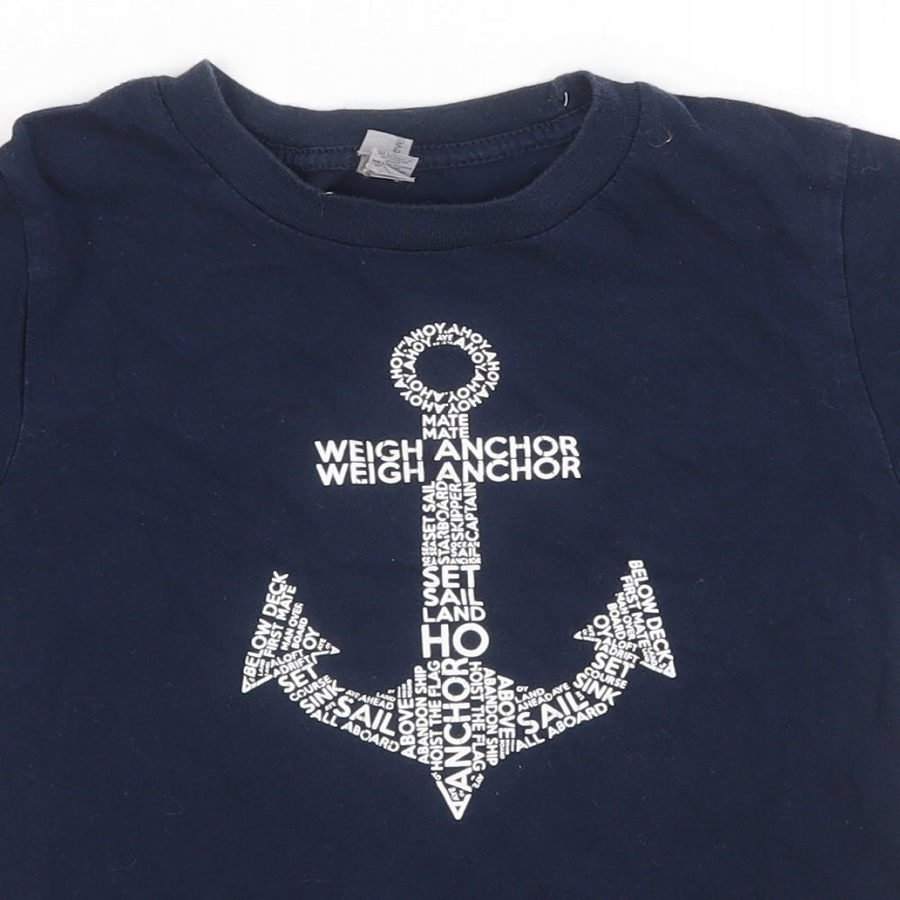 Next Level Boys Blue   Basic T-Shirt Size 7-8 Years  - weight anchor