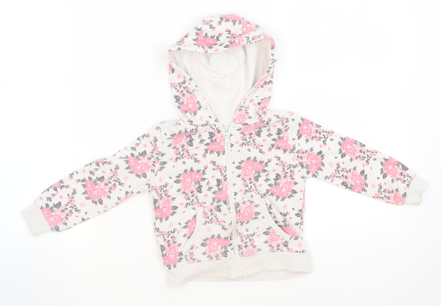 Primark Girls White Floral  Basic Jacket Jacket Size 3-4 Years