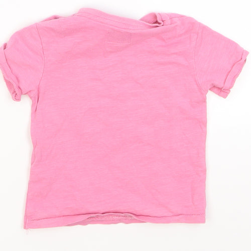 mamas & papas  Pink   Basic T-Shirt Size 12-18 Months  - buildings