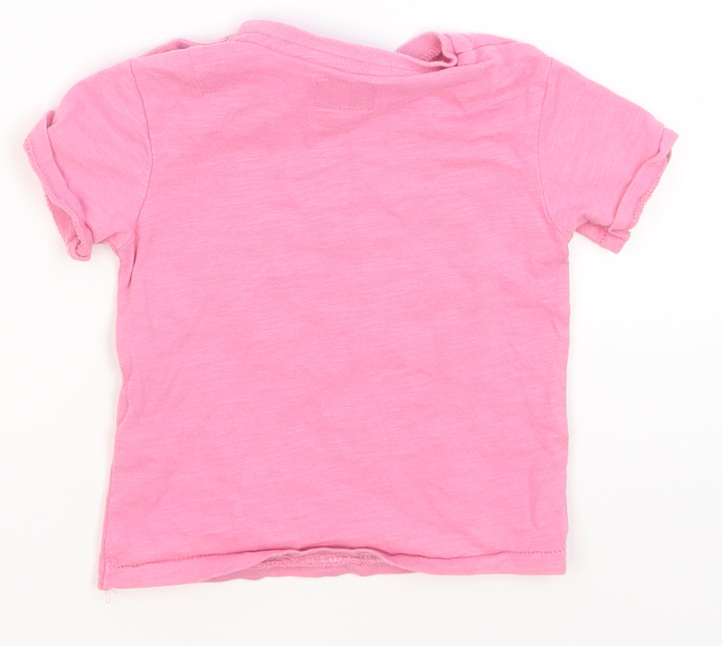 mamas & papas  Pink   Basic T-Shirt Size 12-18 Months  - buildings