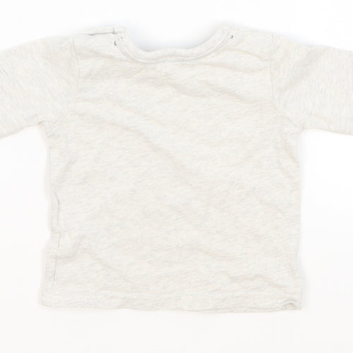 George Boys Grey   Basic T-Shirt Size 0-3 Months  - bear