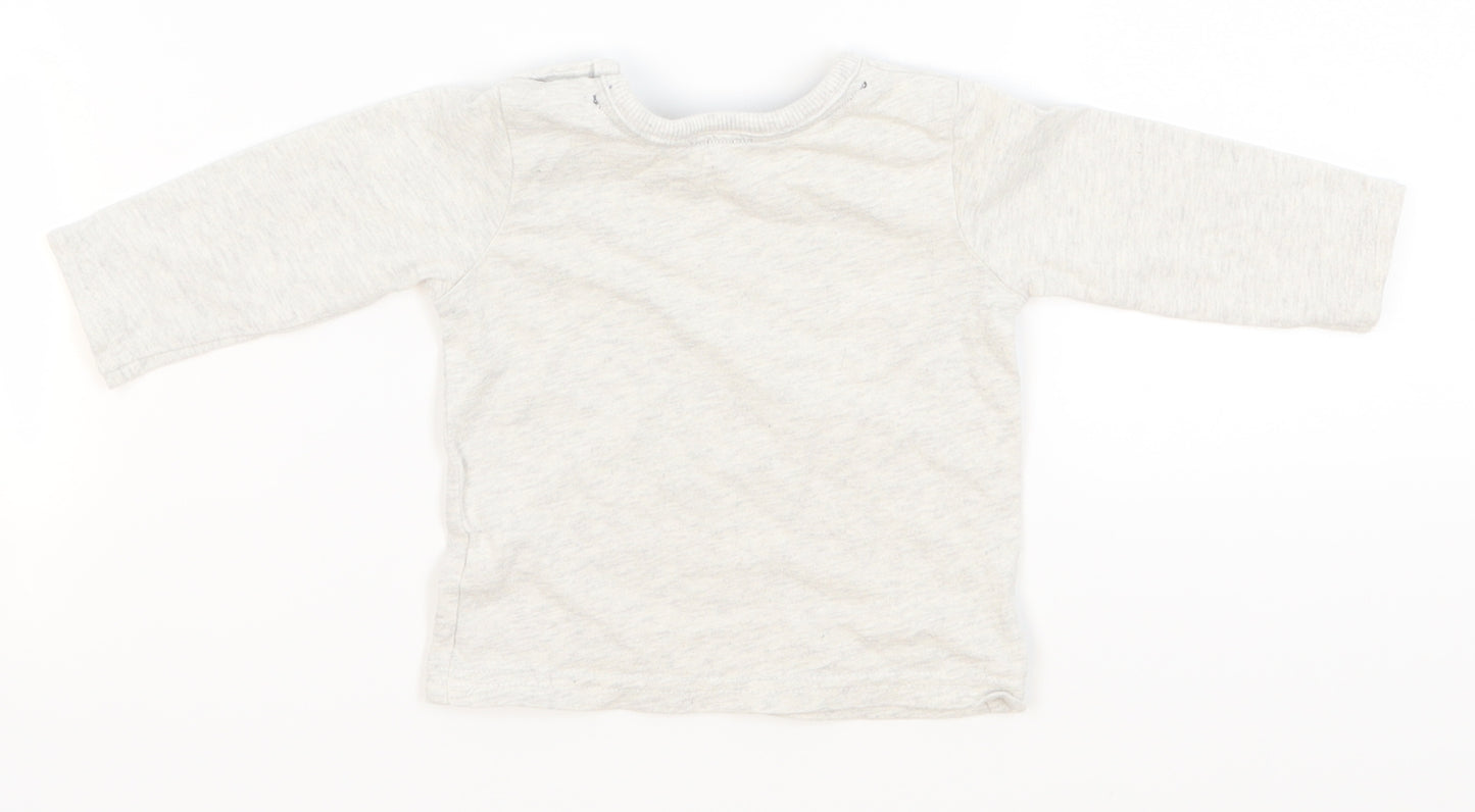 George Boys Grey   Basic T-Shirt Size 0-3 Months  - bear