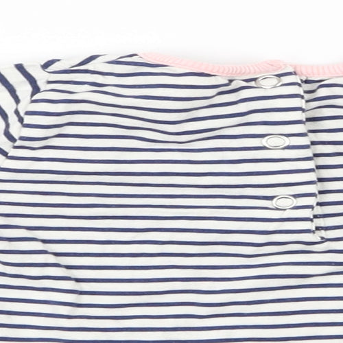 the kids divison Girls White Striped  Basic T-Shirt Size 9-12 Months