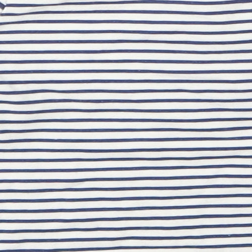the kids divison Girls White Striped  Basic T-Shirt Size 9-12 Months