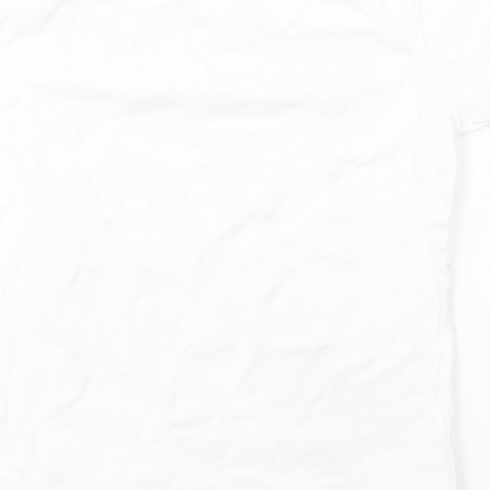m& co Girls White   Basic T-Shirt Size 6-7 Years  - super