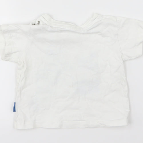 Marks and Spencer Boys White   Basic T-Shirt Size 0-3 Months  - Cars