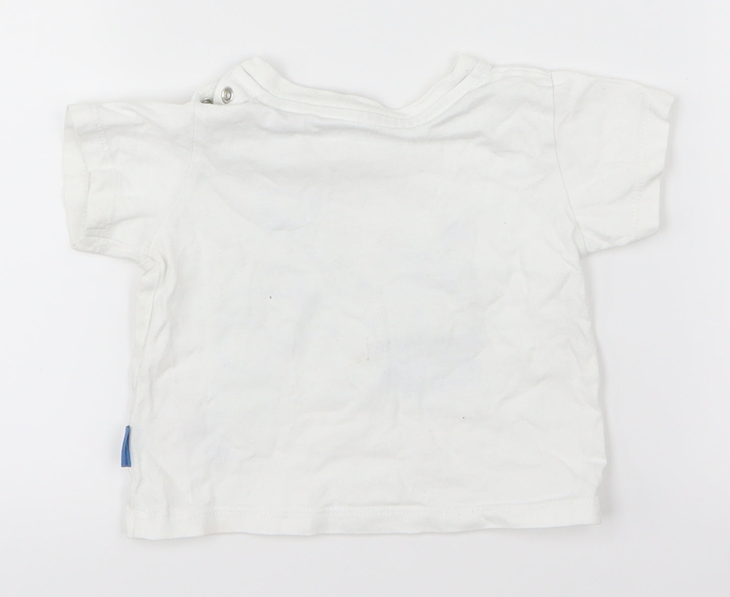 Marks and Spencer Boys White   Basic T-Shirt Size 0-3 Months  - Cars