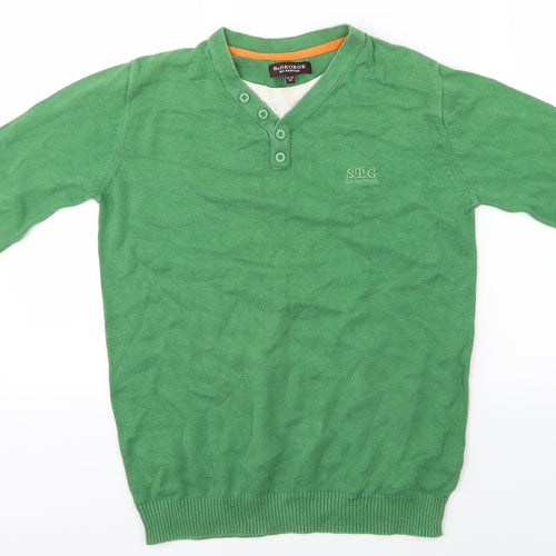 Duffer of St. George Boys Green   Pullover Jumper Size 11-12 Years
