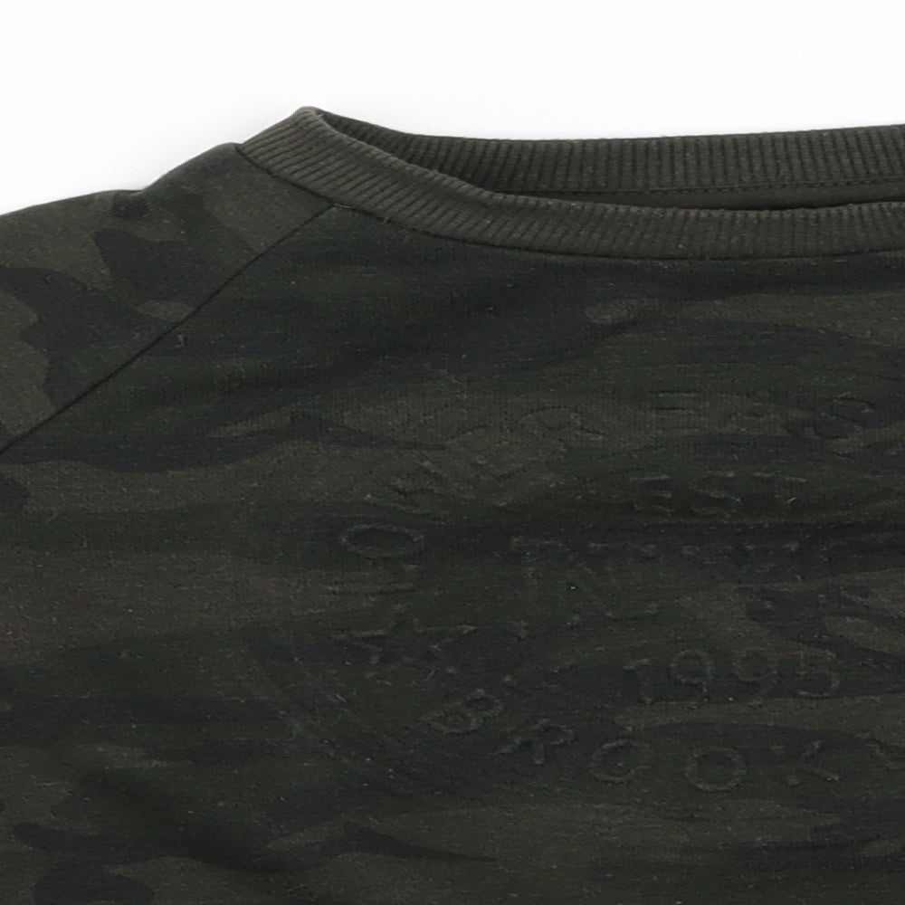 Primark Boys Green Camouflage  Pullover Jumper Size 4-5 Years  - NYC