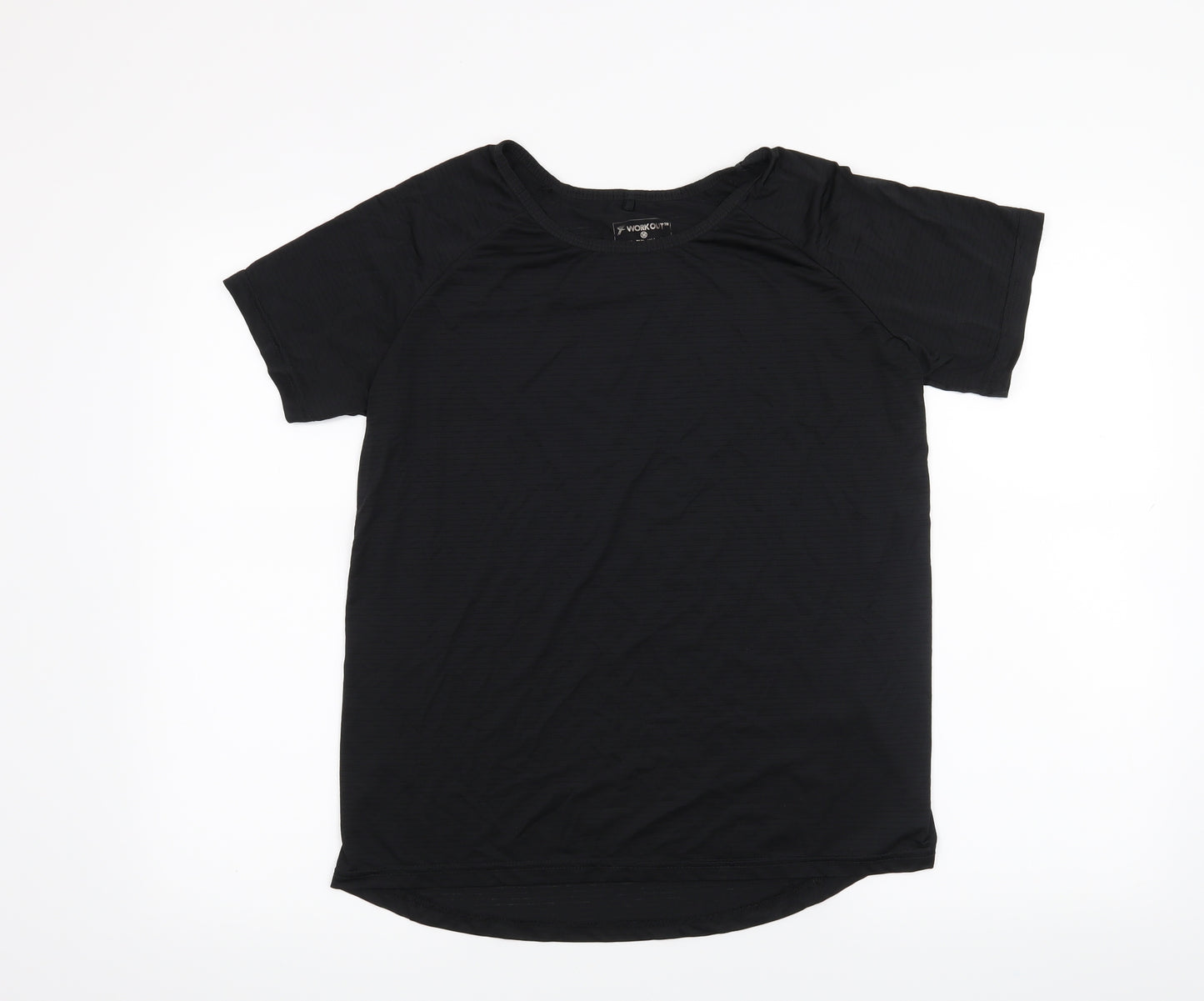 WORKOUT Womens Black   Basic T-Shirt Size 12