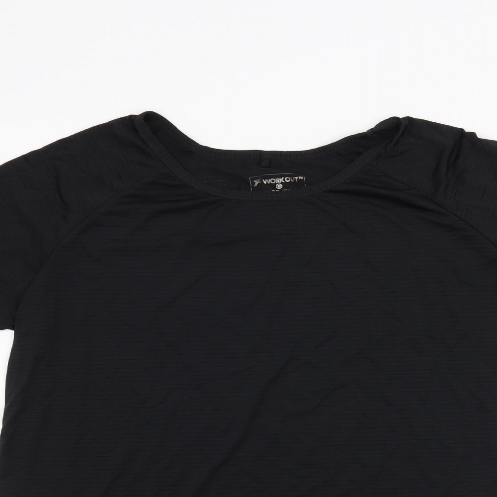 WORKOUT Womens Black   Basic T-Shirt Size 12