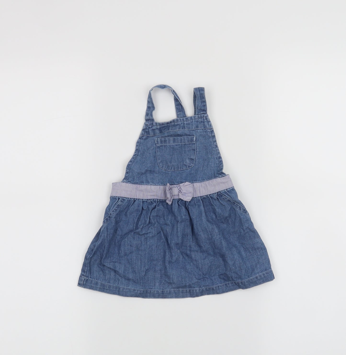 Matalan Girls Blue   Pinafore/Dungaree Dress  Size 6-9 Months