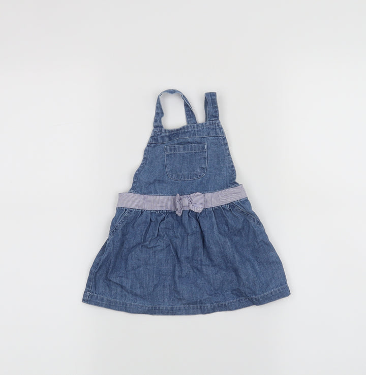 Matalan Girls Blue   Pinafore/Dungaree Dress  Size 6-9 Months