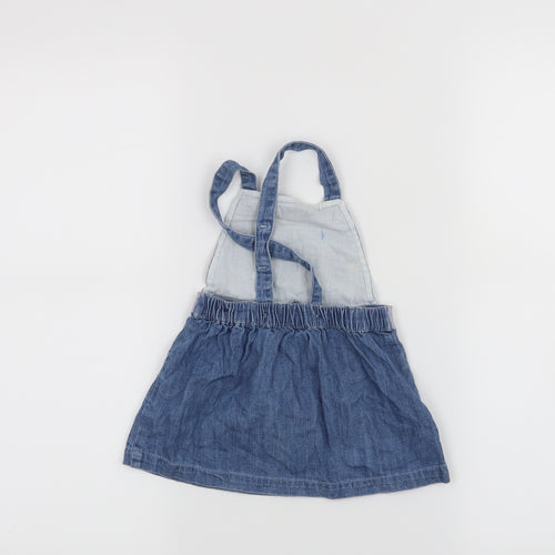 Matalan Girls Blue   Pinafore/Dungaree Dress  Size 6-9 Months