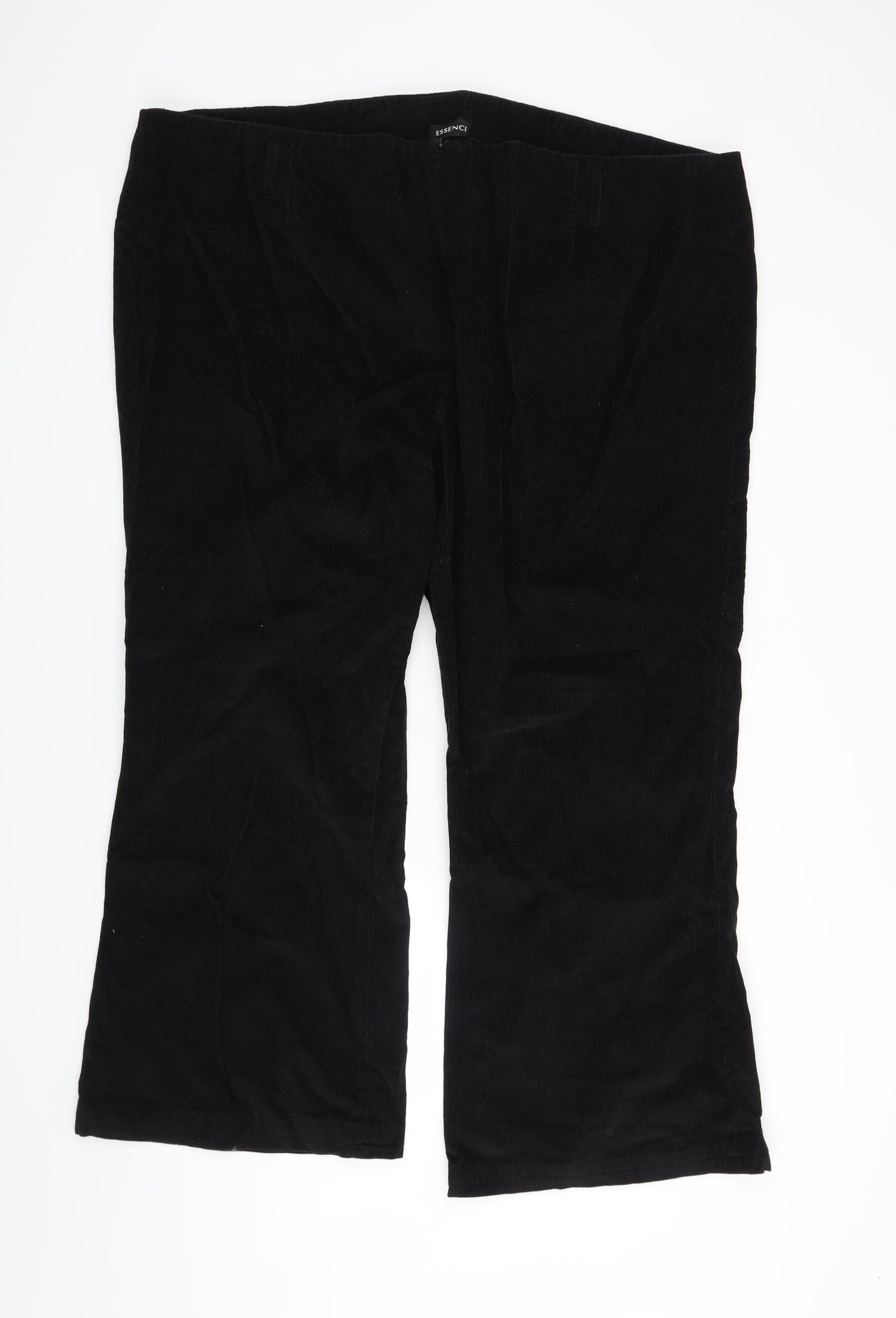 essence Womens Black  Corduroy Trousers  Size 30 L27 in