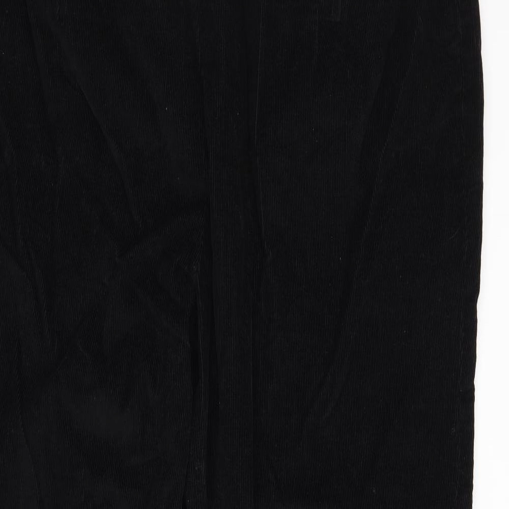 essence Womens Black  Corduroy Trousers  Size 30 L27 in