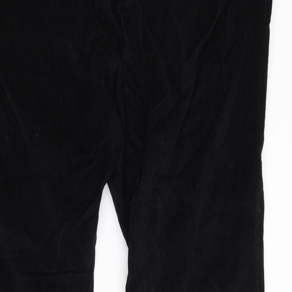 essence Womens Black  Corduroy Trousers  Size 30 L27 in